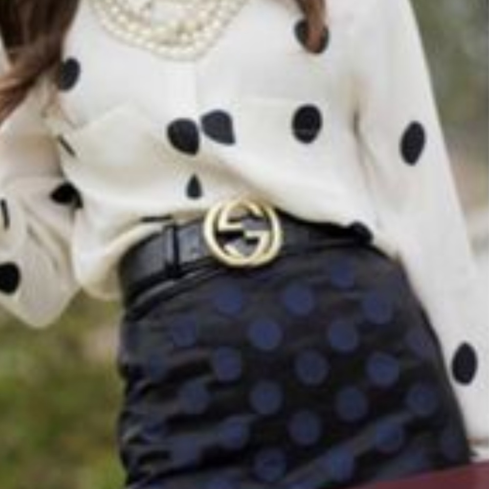 J. Crew Navy Polka Dot Skirt size 4